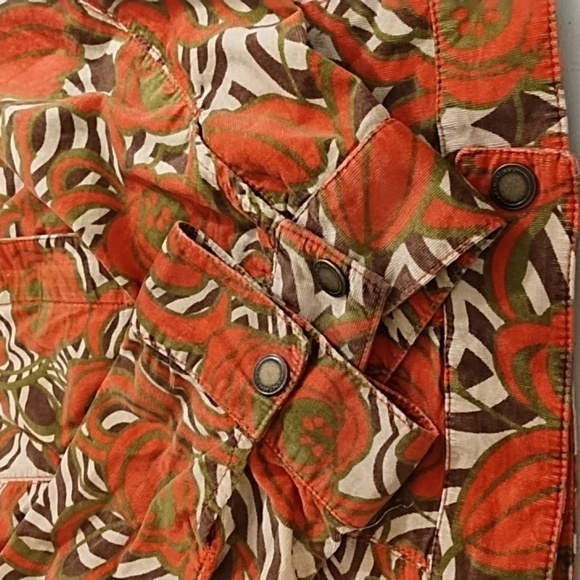 Jones NY XL Soft Fine Wale Stretch Print Cotton Corduroy Jean Jacket - Picture 10 of 16